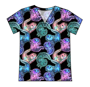 Galaxy Axolotl Ladies' Slouchy V-Neck Tee