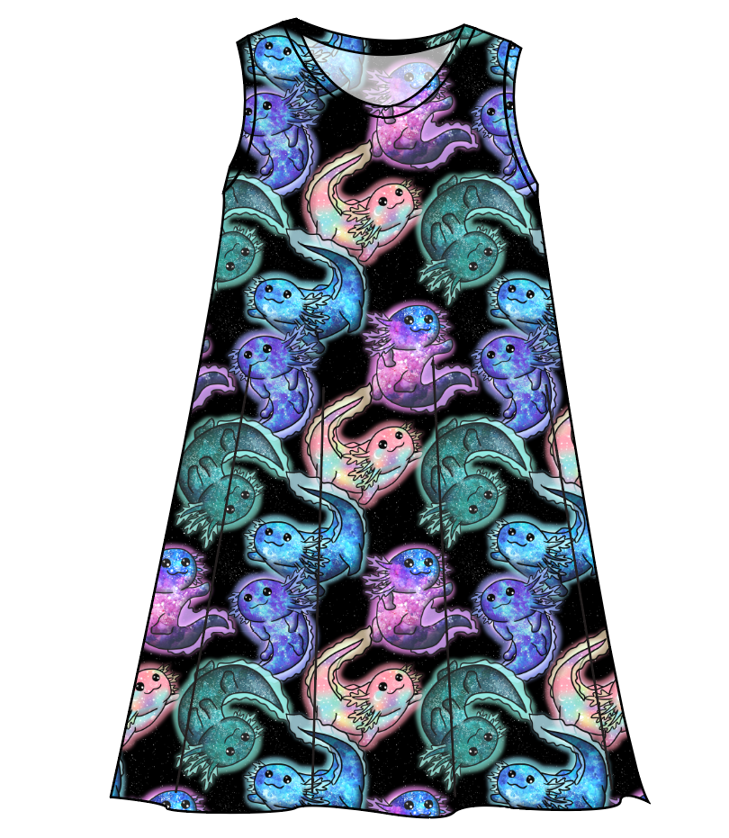 Galaxy Axolotl Ladies' Swing Dress