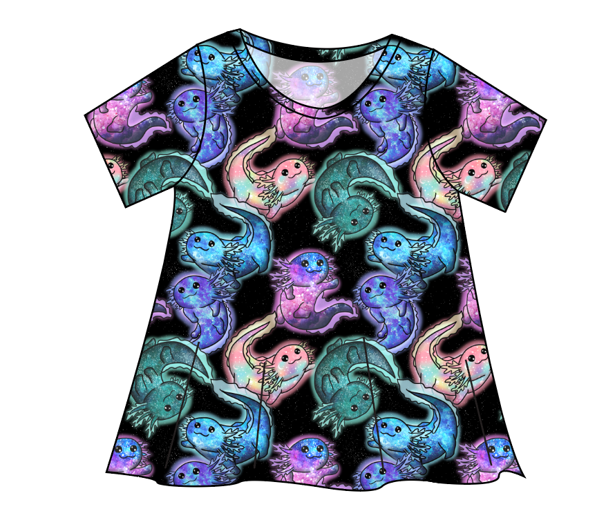 Galaxy Axolotl Ladies' Swing Tee