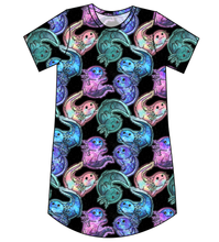 Load image into Gallery viewer, Galaxy Axolotl Ladies&#39; T-Shirt Dress