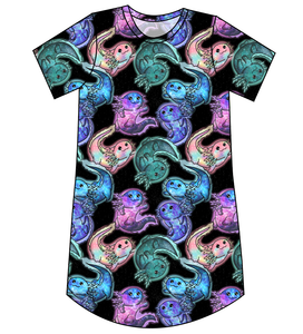 Galaxy Axolotl Ladies' T-Shirt Dress