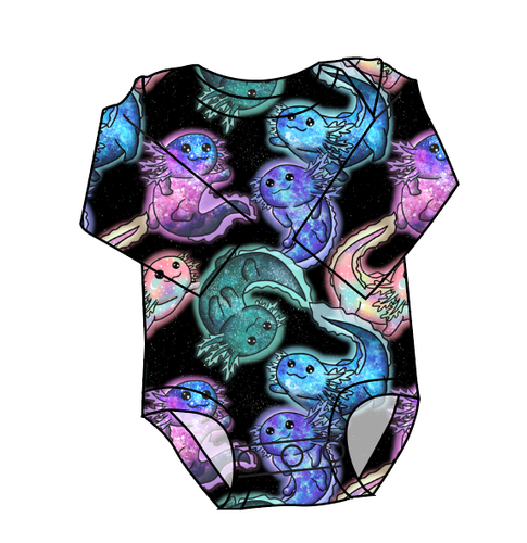 Galaxy Axolotl Lap Neck Bodysuit