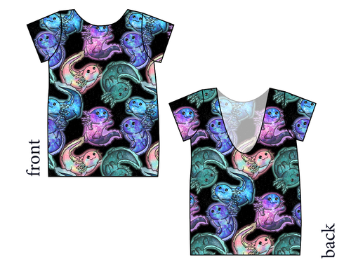 Galaxy Axolotl Low Back Ballerina Tee