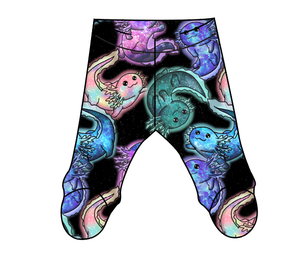 Galaxy Axolotl Newborn Footed Pants