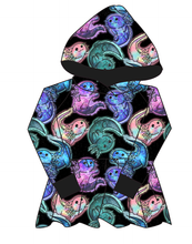 Load image into Gallery viewer, Galaxy Axolotl Peplum Hoodie (or Crewneck)