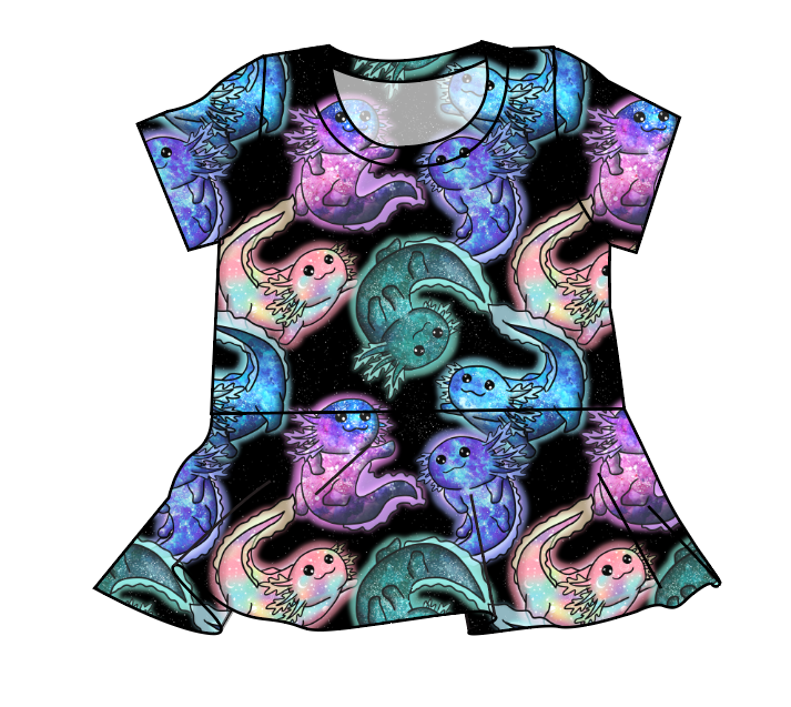 Galaxy Axolotl Peplum Top