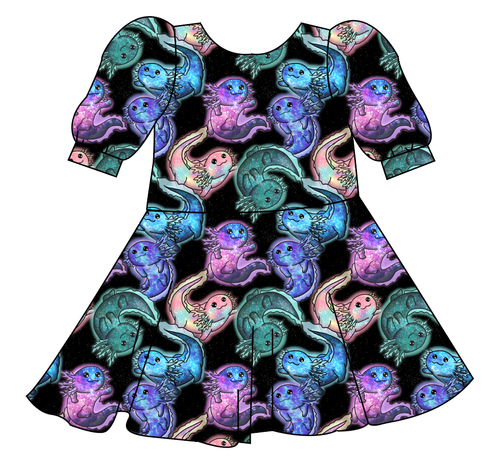 Galaxy Axolotl Prairie Dress