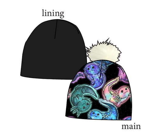 Galaxy Axolotl Slouchy Beanie (Reversible!)
