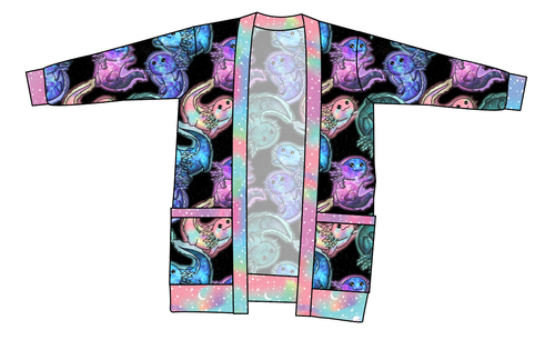 Galaxy Axolotl Ladies' Grandpa Cardigan