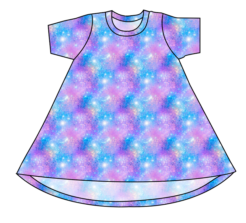 Popping Glitter Basic T-Shirt Dress