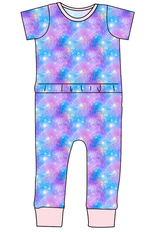 Popping Glitter Bennett Pants and Shorts Length T-Shirt Romper