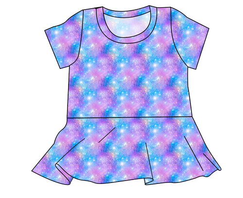 Popping Glitter Ladies' Peplum Top