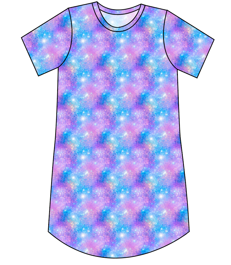 Popping Glitter Ladies' T-Shirt Dress