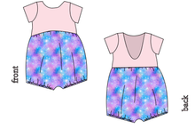 Load image into Gallery viewer, Popping Glitter Low Back Romper and Bubble Romper