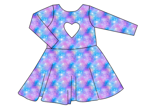 Popping Glitter Molly Heart Back Twirly Dress