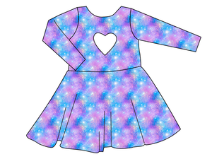Popping Glitter Molly Heart Back Twirly Dress