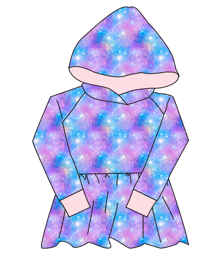 Popping Glitter Peplum Hoodie (or Crewneck)