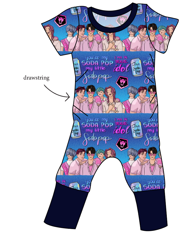 Demon Boy Band Grow With Me Pants And Shorts Romper