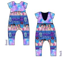 Load image into Gallery viewer, Demon Boy Band Low Back Romper and Bubble Romper