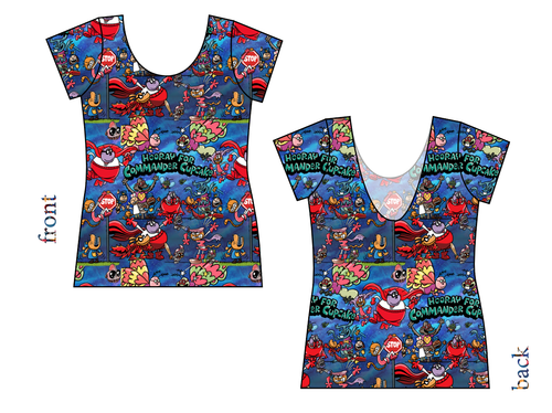 Commander Cupcake Ladies' Low Back Ballerina Tee