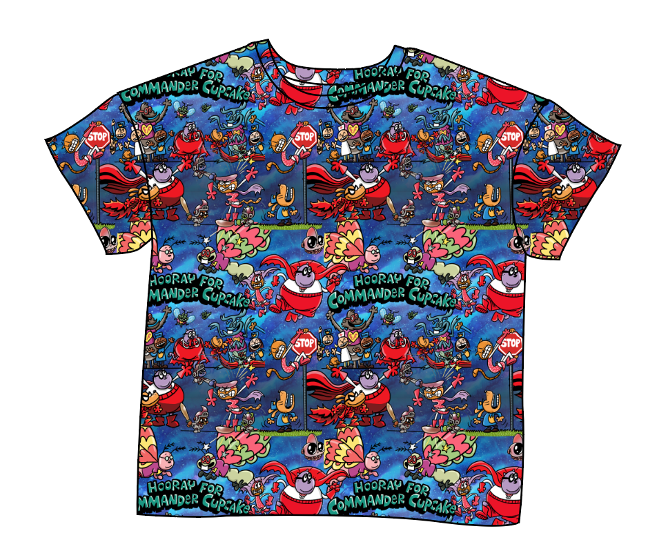 Commander Cupcake Ladies' Oversized Tee