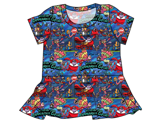 Commander Cupcake Ladies' Peplum Top