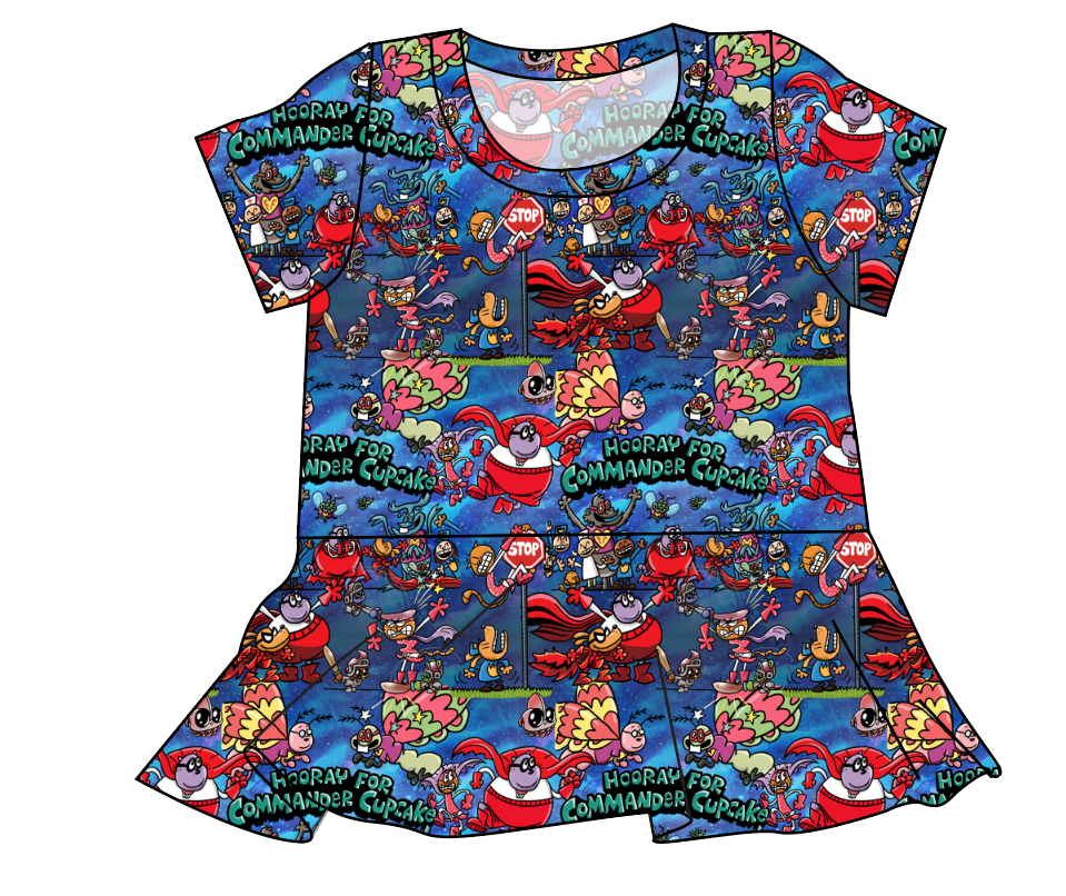 Commander Cupcake Ladies' Peplum Top