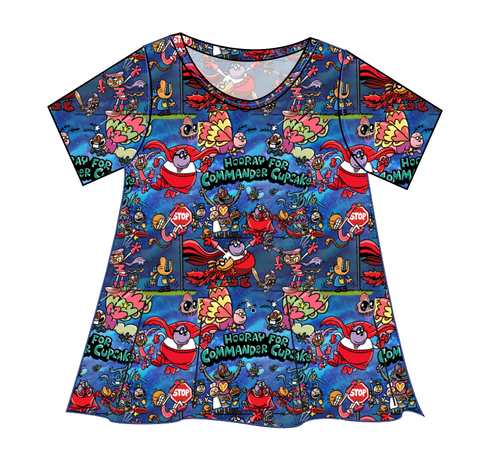 Commander Cupcake Ladies' Swing Tee