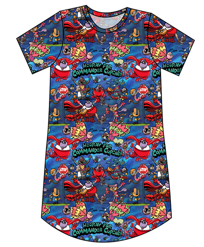 Commander Cupcake Ladies' T-Shirt Dress