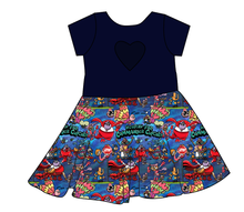 Load image into Gallery viewer, Commander Cupcake Molly Heart Back Twirly Dress