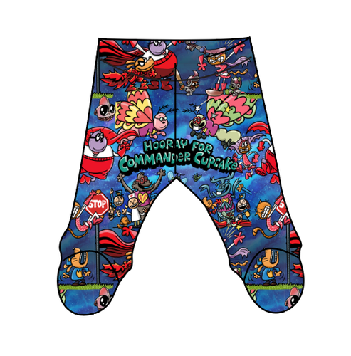 Commander Cupcake Newborn Footed Pants