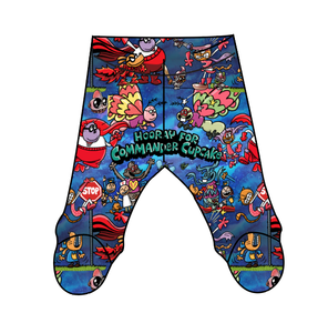 Commander Cupcake Newborn Footed Pants