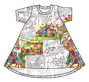 Cutesy Colouring Basic T-Shirt Dress