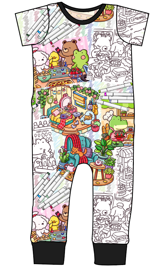 Cutesy Colouring Emmett Pants And Shorts T-Shirt Romper