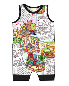Cutesy Colouring Emmett Pants And Shorts T-Shirt Romper