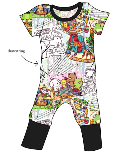 Cutesy Colouring Grow With Me Pants And Shorts Romper