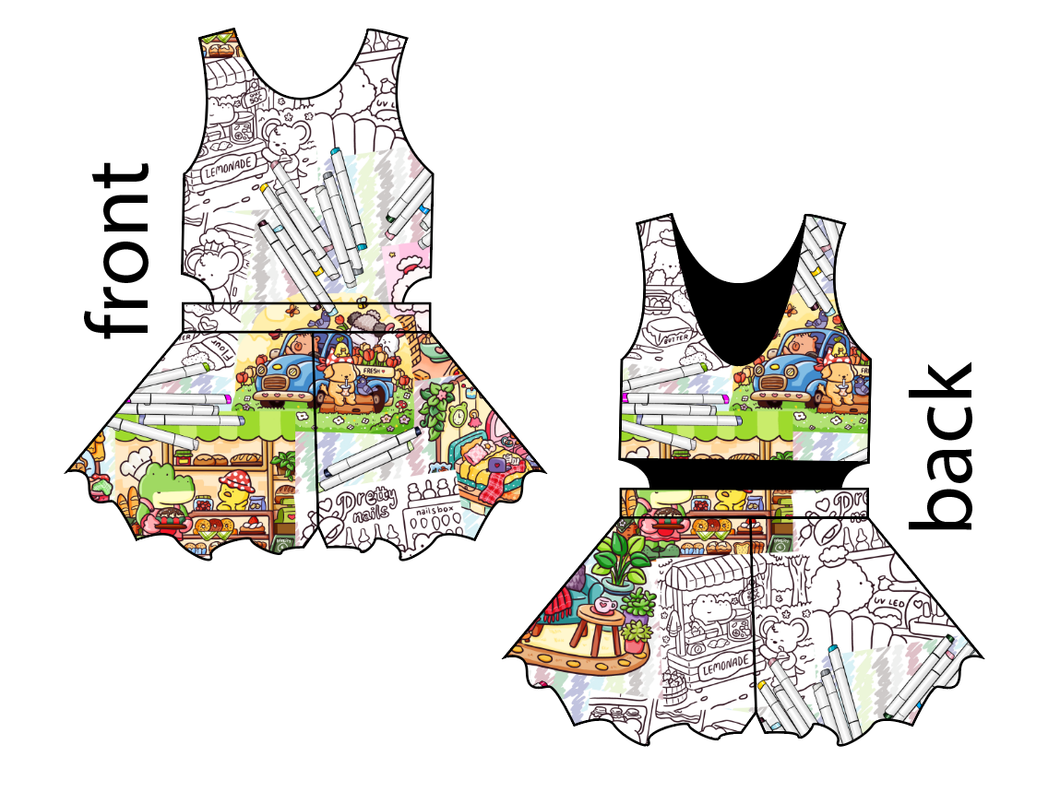 Cutesy Colouring Kids Playsuit