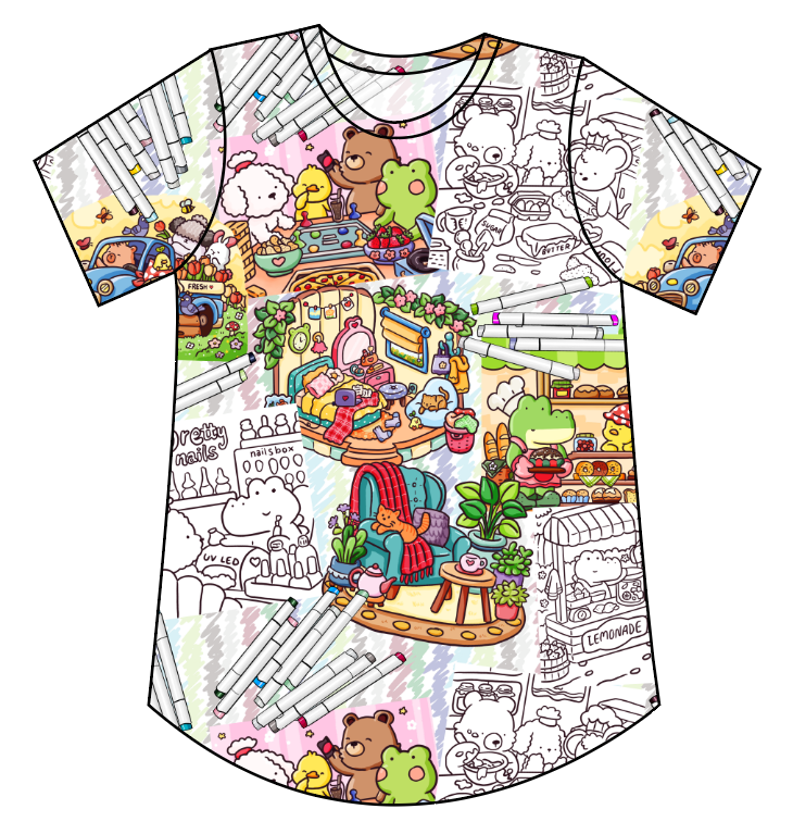 Cutesy Colouring Ladies' Relaxed Tee