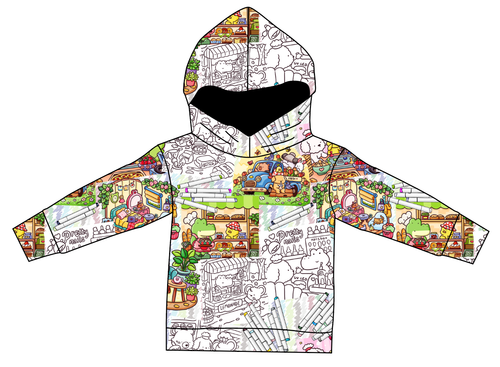 Cutesy Colouring Ladies Oversized Hoodie