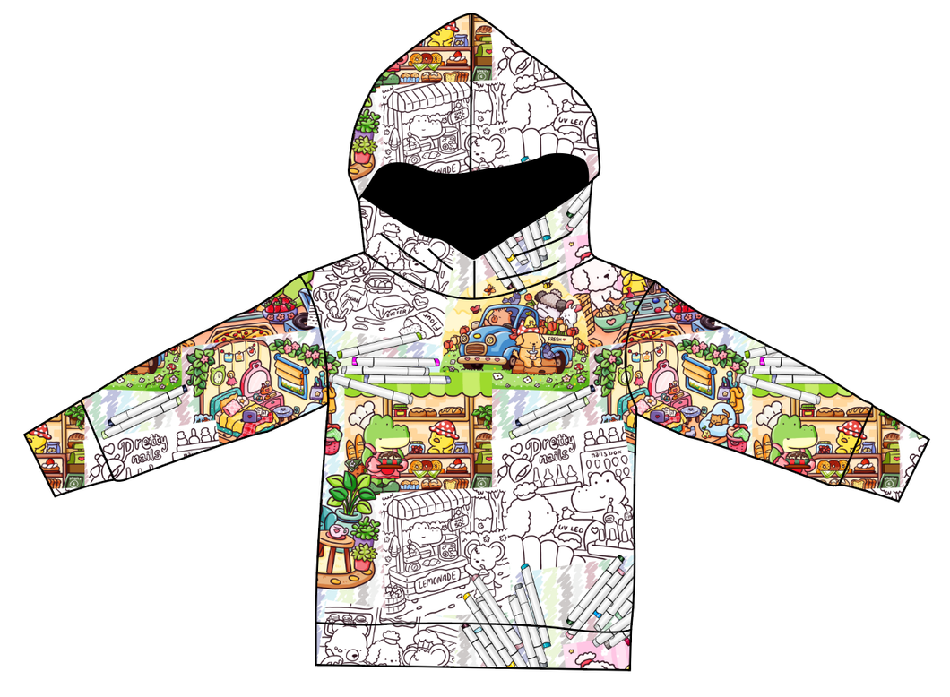 Cutesy Colouring Ladies Oversized Hoodie