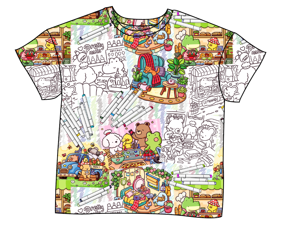 Cutesy Colouring Ladies' Oversized Tee
