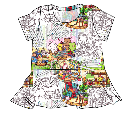 Cutesy Colouring Ladies' Peplum Top