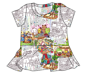 Cutesy Colouring Ladies' Peplum Top