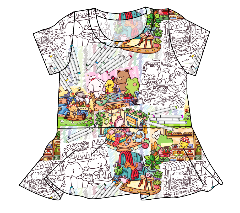 Cutesy Colouring Ladies' Peplum Top