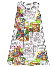 Load image into Gallery viewer, Cutesy Colouring Ladies&#39; Swing Dress