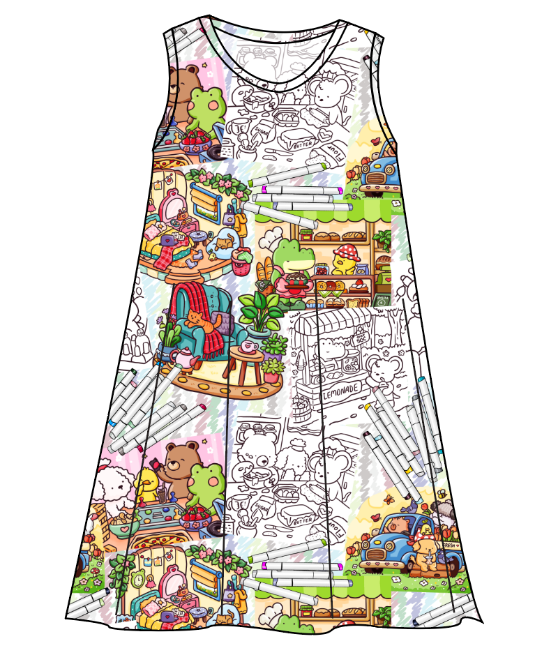 Cutesy Colouring Ladies' Swing Dress