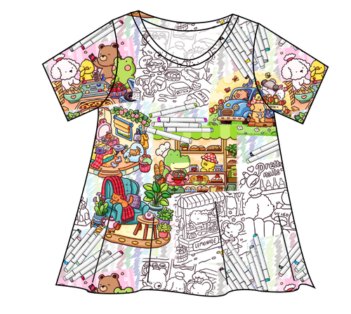 Cutesy Colouring Ladies' Swing Tee