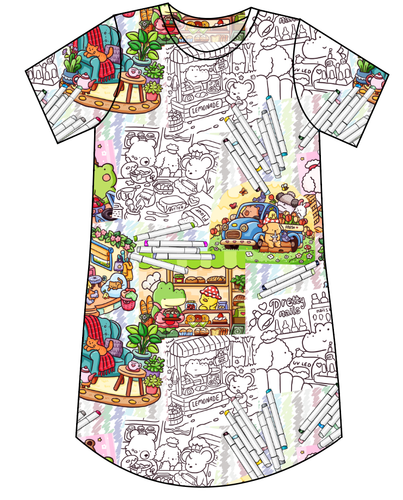 Cutesy Colouring Ladies' T-Shirt Dress