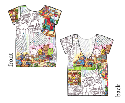 Cutesy Colouring Low Back Ballerina Tee