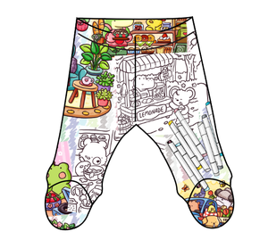 Cutesy Colouring Newborn Footed Pants